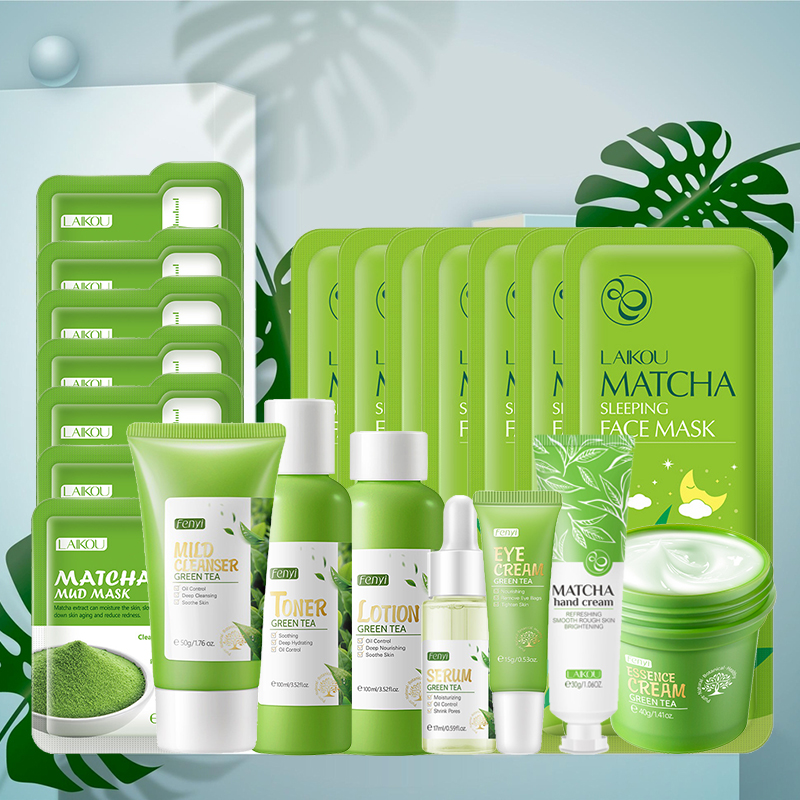 Skincare Korea - 녹차 스킨케어 키트 한국 화장품 보습