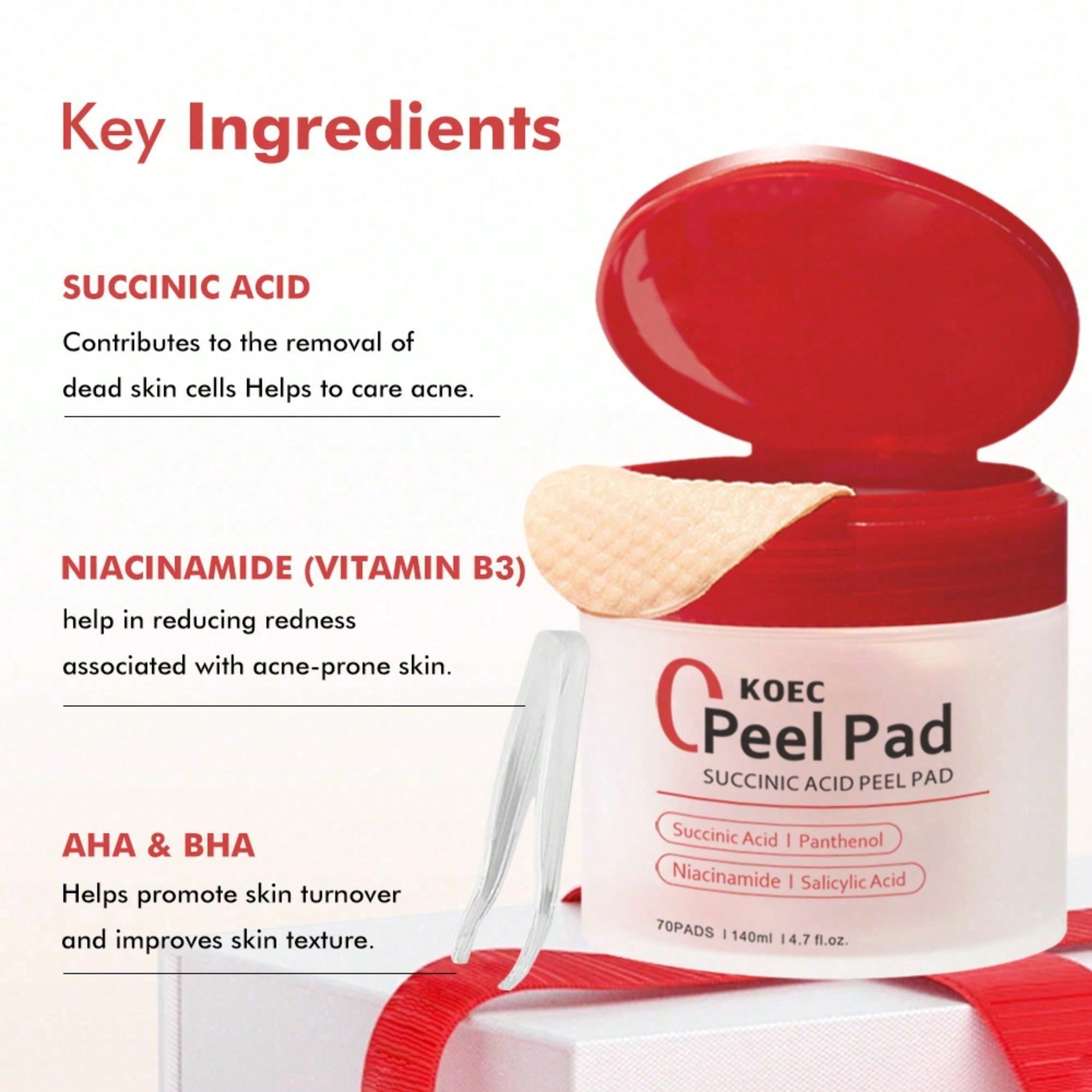토너 패드 레드 수키닉 애씨드 판테놀 페이셜 필링 패드 - Skincare Non Comedogenic 리뷰 및 가격