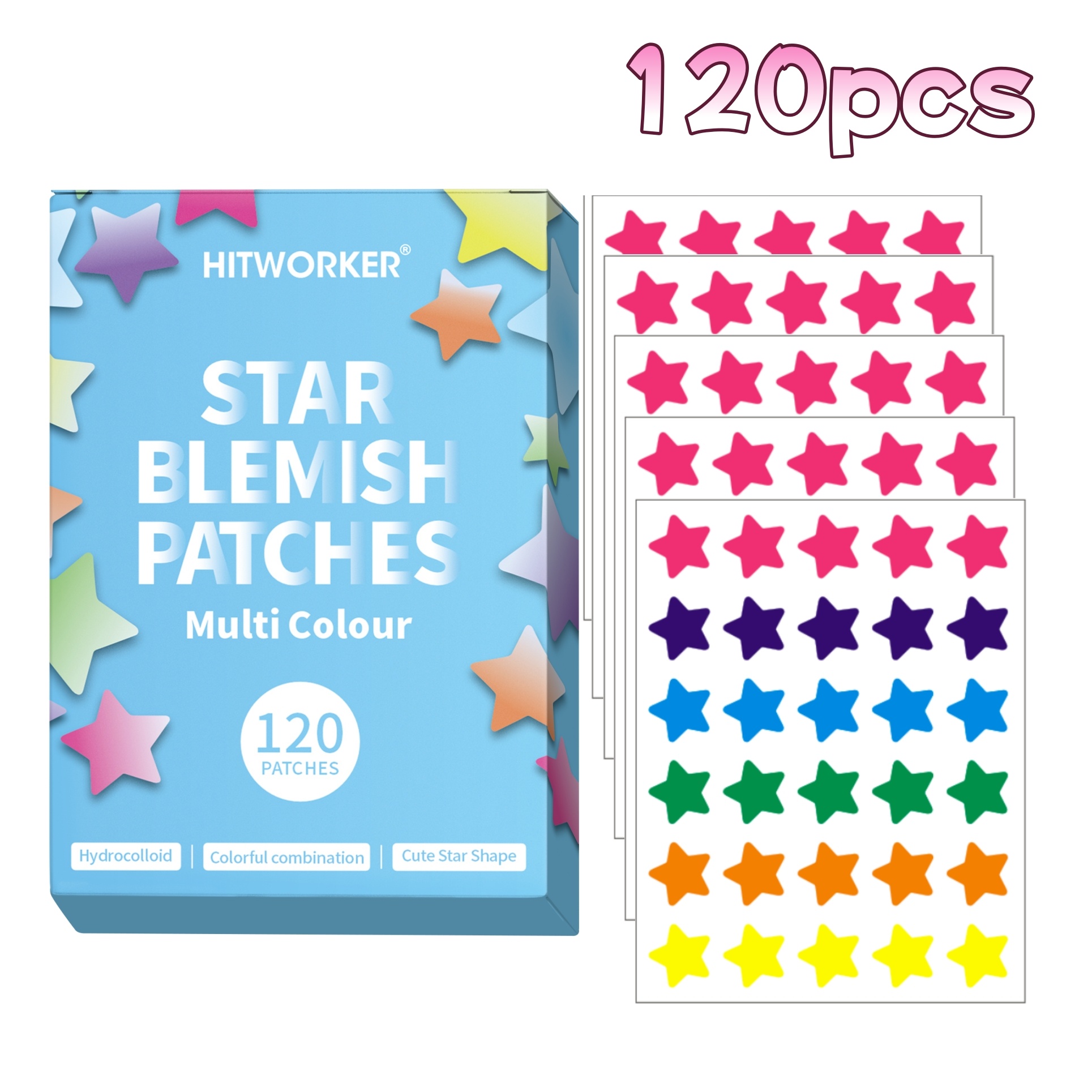 120개 살리실산 여드름 패치 컬러풀 스타 조합 팩 잡 - Skincare Whitening 리뷰 및 가격