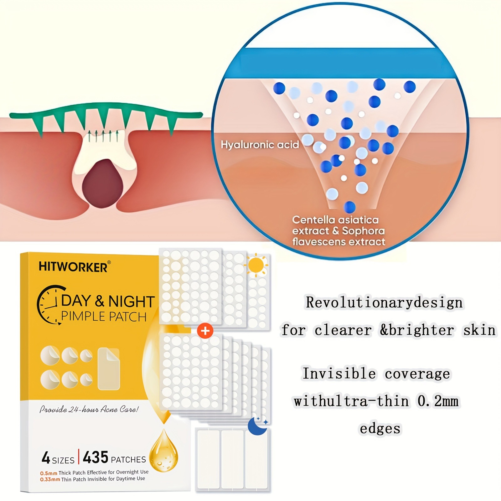 435개의 투명한 여드름 패치, 알코올 무첨가, 순하고 - Skincare The Originote 리뷰 및 가격